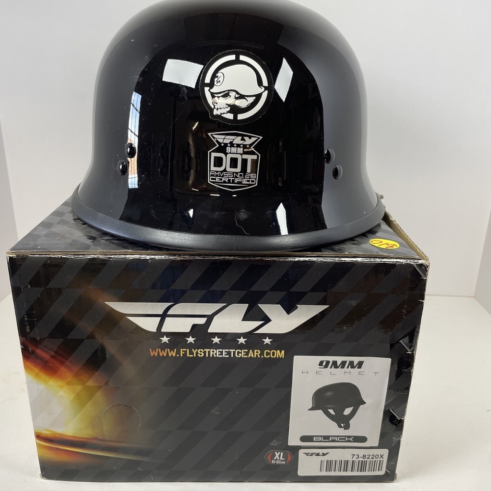 Fly Racing 9MM Helmet Black XL 61-62cm Motorcycle Biking